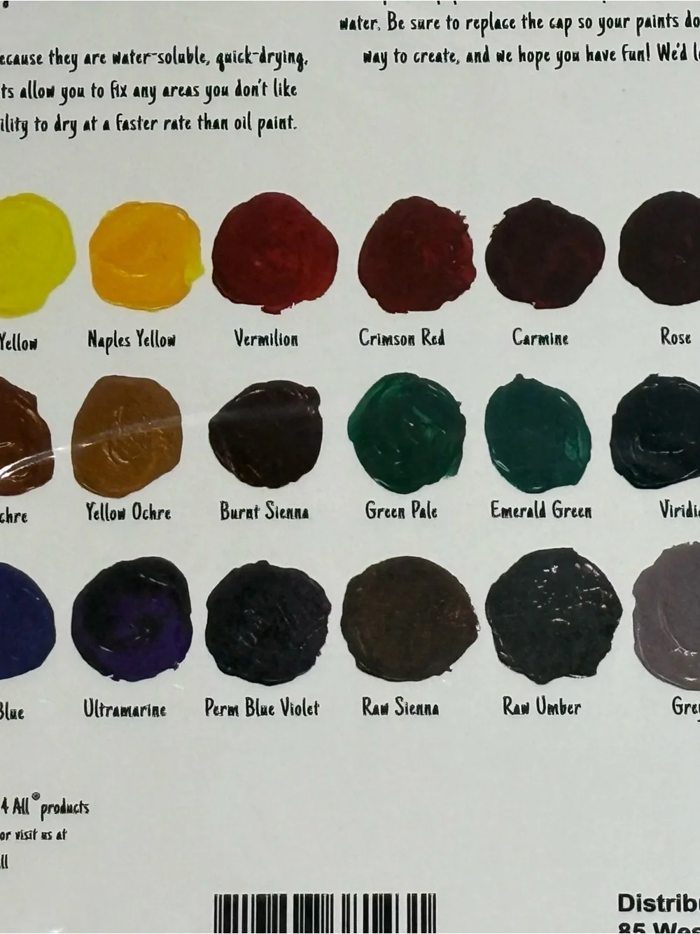 Crafts 4 All 24 Acrylic Paint Set Multicolor w/ 3 Brushes - NEW
